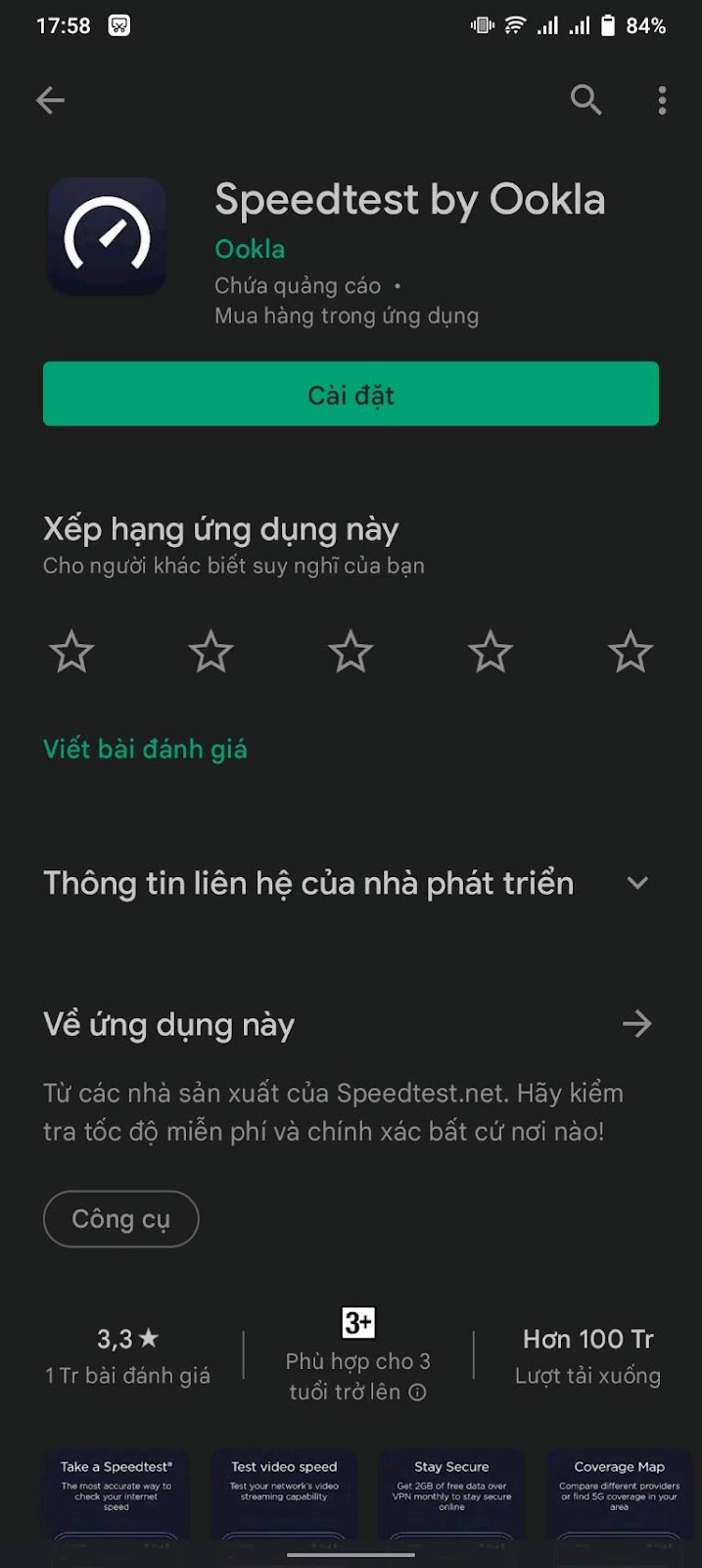 Tải ứng dụng Speedtest